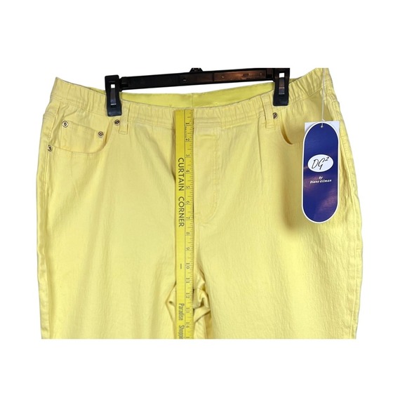 NWT DG2 Diane Gilman Pull On Pants, Yellow, Size XL - Picture 4 of 9
